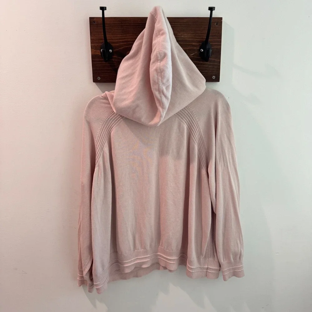 Athleta Evergreen Sweater‎ Hoodie in Orchid Pink V-Neck Mesh Raglan 3X